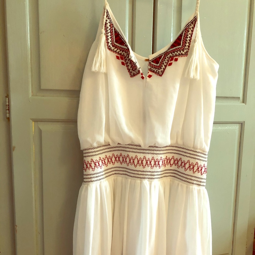Free People tassle-tie embroidered dress